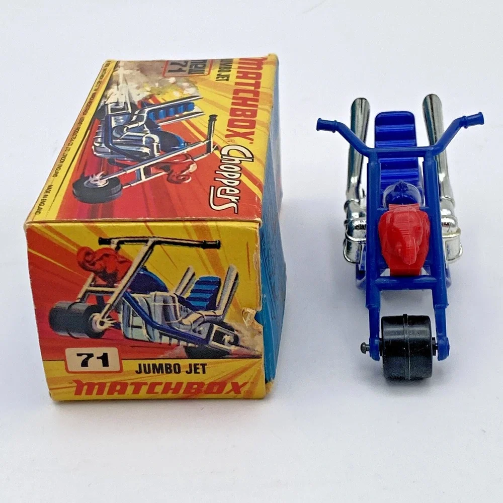 Matchbox Superfast Chopper No 71 Jumbo Jet Blue Motorcycle 1972 Lesney Boxed
